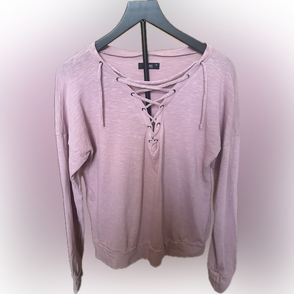 Michael Lauren Pink Lace-Up Sweatshirt size XS NWT - Picture 1 of 4